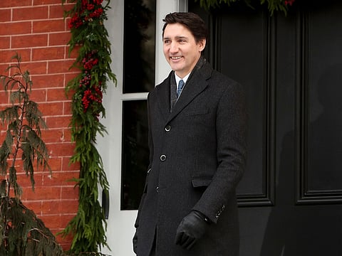 Justin Trudeau, Canada's prime minister, arrives for a news conference at Rideau Cottage in Ottawa, Ontario, Canada, on Monday, Jan. 6, 2025.