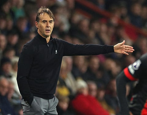 West Ham United's Spanish manager Julen Lopetegui gestures on the touchline during the English Premier League football match against Bournemouth at the Vitality Stadium in Bournemouth, southern England last month.