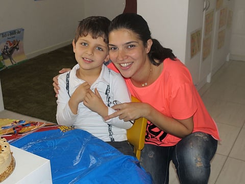 Rana Akkad with her beloved Jad for whom she embarked on a mission.