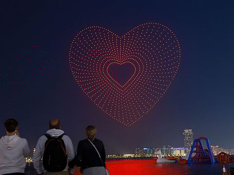One of the DSF drone displays at Jumeirah Beach Residence