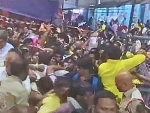 Crowded ticket counters for Vaikunta Dwara Darshanam at the Lord Venkateswara Swamy temple on Tirumala Hills on Wendesday.