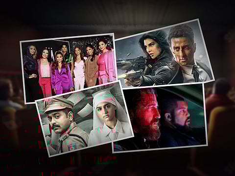 Stills from Dubai Bling, Season 2 (Top, left), Fateh (Top, right), Rekhachithram (Bottom, left) and Den Of Thieves 2 (Bottom, right)