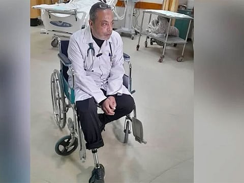 Palestinian paediatrician Khaled Al Saidani at Al Aqsa Hospital.