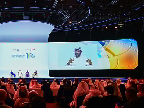 Abdulla bin Touq Al Marri, Minister of Economy, at Dubai International Project Management Forum on Thursday
