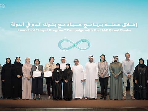 Health officials during the launch of the campaign in Dubai