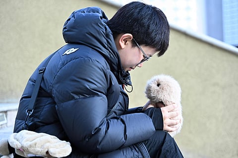 Zhang Yachun talks to her AI-powered robot named Aluo at a shopping centre in Beijing. Zhang, 19, has long battled anxiety over school and work and has struggled to form deep friendships with other people. But she says life has become easier since buying a BooBoo, a "smart pet" that uses artificial intelligence to interact with humans.