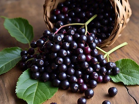 Elderberries are filled with anthocyanins, the compounds that give them their deep purple hue and help combat oxidative stress.