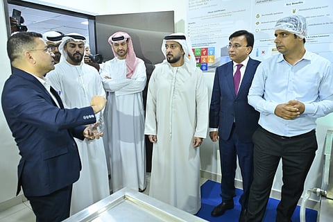 Sheikh Abdul Aziz Bin Humaid Al Nuaimi - Chairman Ajman Department of Tourism Development during the launch of 'Water from Air' project in Ajman