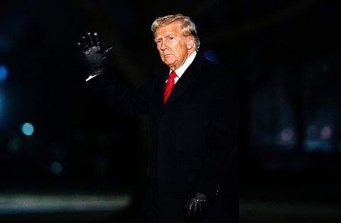 US President Donald Trump arrives at the South Lawn of the White House in Washington, DC on January 27, 2025.