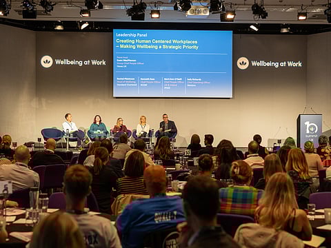 Panelists at the Wellbeing at Work Summit - London. The current edition will be held in Dubai
