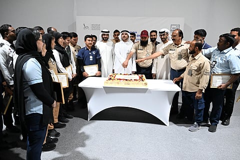 Major General Obaid bin Suroor, Deputy Director of GDRFA Dubai, during the workers' honouring ceremony in Dubai.