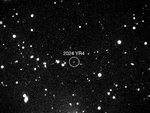 Asteroid 2024 YR4 as observed by the Magdalena Ridge 2.4m telescope at the New Mexico Institute of Technology on January 27, 2025.