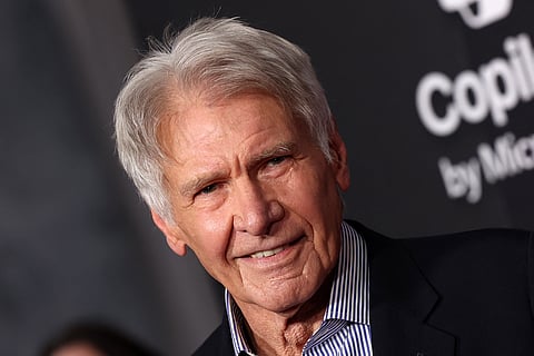 US actor Harrison Ford attends the world premiere of Marvel Studios' "Captain America: Brave New World" at the TCL Chinese theatre in Hollywood, California, February 11, 2025.
