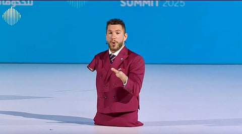 Nick Santonastasso addresses the World Governments Summit in Dubai on Thursday in a plenary session titled “20 minutes for the next 20 years of your life.”
