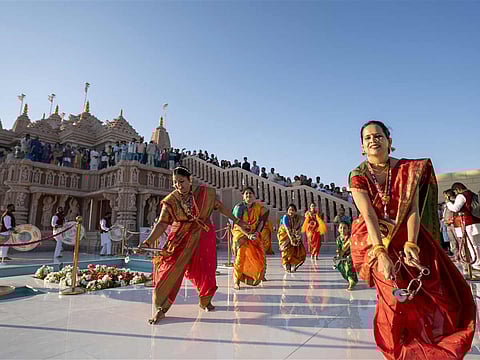 A cultural performance was held during a celebratory event at the BAPS Hindu Mandir in Abu Dhabi.