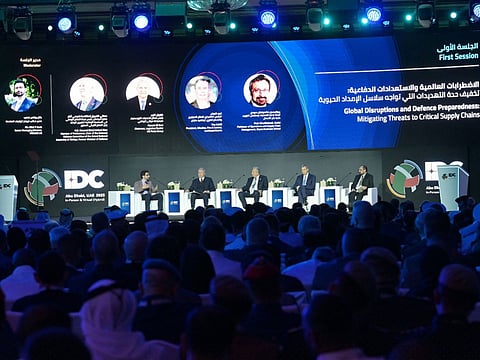 An IDEX session underway in Abu Dhabi on Day 1.