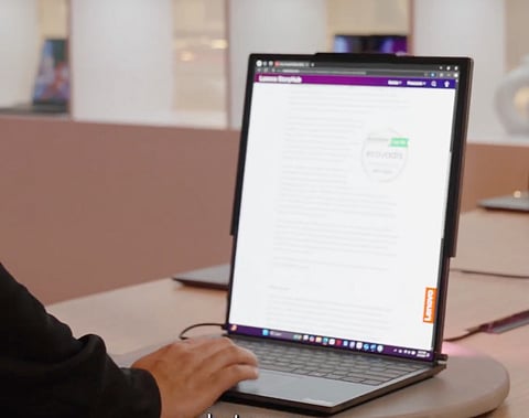 LAPTOP WITH A ROLLABLE SCREEN? Yes indeed, this Lenovo ThinkBook Plus Gen 6's screen transitions from a 14-inch to a 16.7-inch display at the press of a button or a hand gesture.