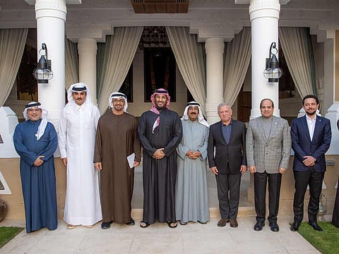The meeting brought together Crown Prince Mohammed bin Salman, Kuwait’s Emir Sheikh Mishal Al Ahmad, Qatar’s Emir Sheikh Tamim bin Hamad Al Thani, Egyptian President Abdel Fattah El Sisi, and Jordan’s King Abdullah II.