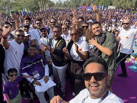 Indian actor from Malayalam film industry Asif Ali leads more than 23,000 participants at Lulu Walkathon 2025 in Dubai