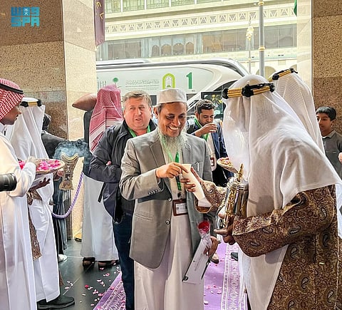 Umrah pilgrims are welcomed on arrival in Medina.