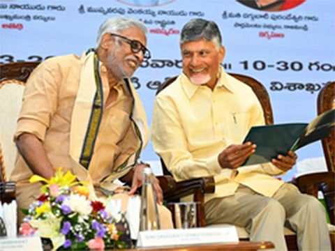 Chief Minister N. Chandrababu Naidu and his co-brother Daggubati Venkateswara Rao.