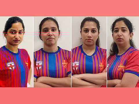 From left: Captain Athira Sunil, Neeraja Unni, Pressymol Preni and Neelima Unni