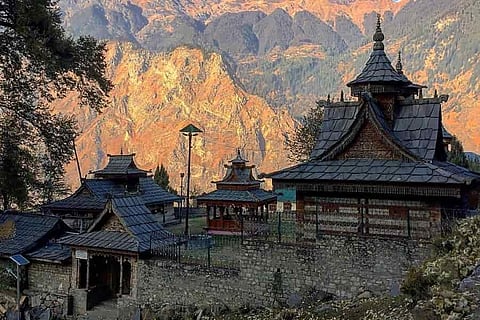 Usha Mata Temple, a sacred monument nestled amidst the picturesque landscapes of Kinnaur, stands as a beacon of spiritual significance. Situated about 38 kilometres from Sarahan, 68 kilometres from Rampur, and 16 kilometres from Bhabanagar, the temple is a religious site and a stunning example of ancient architecture