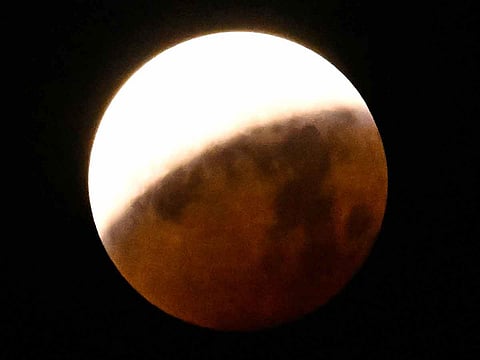 The full moon, also known as the ‘Blood Moon,’ is seen in Mexico City, during a lunar eclipse. Stargazers across a swathe of the world marvelled at a dramatic red ‘Blood Moon’ during a rare total lunar eclipse.