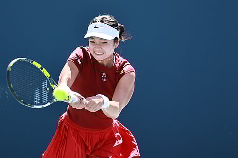 Alexandra Eala, 19, of the Philippines returns a shot during day two of the Miami open at Hard Rock Stadium on March 19, 2025 in Miami Gardens, Florida.