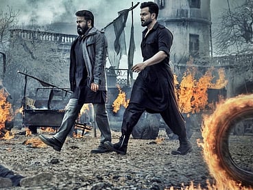 Mohanlal and Prithviraj in a still from 'L2: Empuraan'