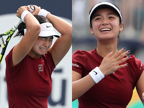 Filipino teenager Alexandra Eala gets emotional after defeating Madison Keys in the last 32 stage before she regained her composure in the Miami Open where she will meet Iga Swiatek in the quarter-finals.