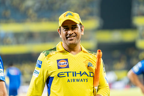 MS Dhoni is all smiles after guiding Chennai Super Kings to a winning start against Mumbai Indians in Season 18 on Sunday.