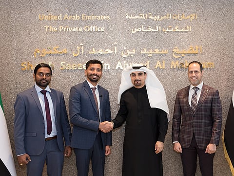 From left: Suhas Banshiwala, CTO of Aereo; Vipul Singh, CEO of Aereo; Hisham Al Gurg, CEO of Seed Group and the Private Office of Sheikh Saeed Bin Ahmed Al Maktoum; Mohamed Shawky, VP of Growth for GCC of Aereo
