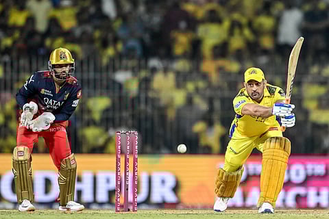 Mahendra Singh Dhoni's unbeaten 30 proved a lone bright spot in Chennai Super Kings' batting display against Royal Challengers Bengaluru on Friday.