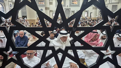 Worshipers at Al Farooq Omar Bin Al Khattab Mosque.