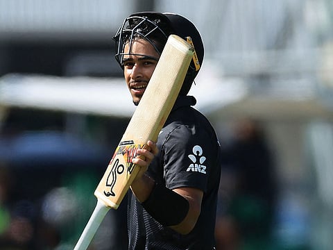 New Zealand's Muhammad Abbas celebrates his half-century off 24 balls during the first ODI cricket against Pakistan at McLean Park in Napier on Saturday.