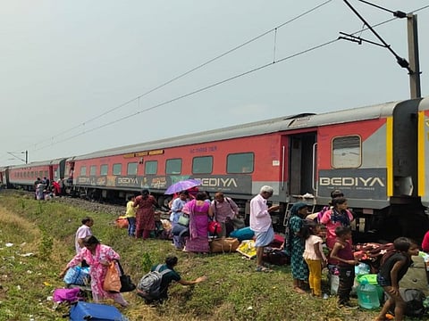 The train was en route from Bengaluru to Kamakhya station in Guwahati when it derailed on the down line of the key Howrah-Chennai route, disrupting railway services.