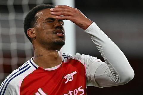 Gabriel was forced off with injury against Fulham