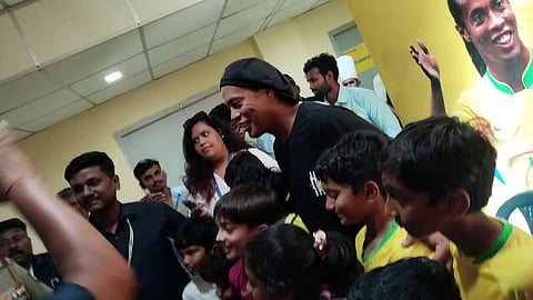 Indian actor Ajith’s son Aadvik meets his football idol Ronaldinho