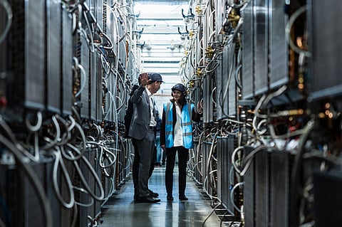 Inside a data centre of French company OVHcloud in Roubaix, northern France on April 3, 2025.