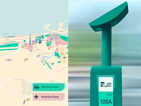 New premium parking zones, marked with white and blue signboards and ‘P’ codes, are located in high-demand areas like Business Bay, Downtown Dubai, and Jumeirah, where parking during peak hours starts at Dh6 for the first hour.