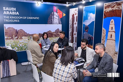 Saudi cinema specialists attend a film festival in Hong Kong last month.