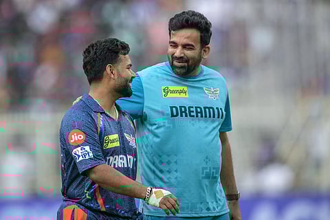 Team mentor Zaheer Khan praised Lucknow Super Giants' captain Rishabh Pant (L) leadership despite his flop show.