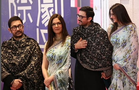 Aamir Khan with girlfriend Gauri Spratt.