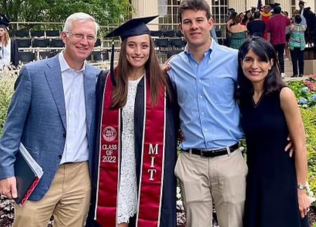 Punjab-born surgeon Joy Saini with family members.