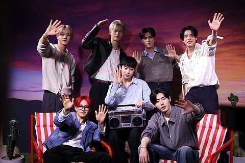 ENHYPEN attends YouTube + Coachella 2025 at the Empire Polo Club, on April 13, 2025 in Indio, California.