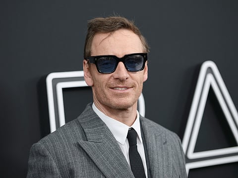 Michael Fassbender at the "Black Bag" premiere in New York City