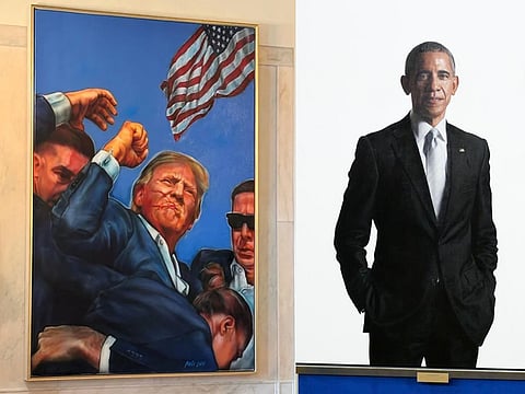 The painting, by artist Marc Lipp, captures the moment Trump Trump raised his fist and shouted “fight, fight, fight!” after being grazed by a bullet during a campaign rally in Butler, Pennsylvania in July 2024. It replaces the portrait of former President Barack Obama, which has been relocated to the Entrance Hall of the White House State Floor.