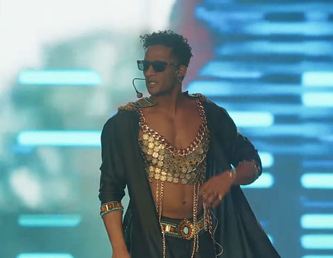 Egyptian performer Mohammed Ramadan appeared wearing an outfit likened to a belly-dance costume at a recent US music festival.