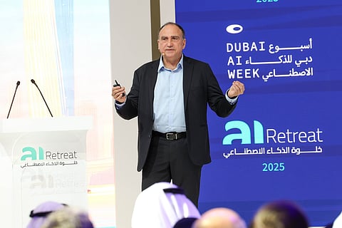 Yossi Matias, Vice President and Head of Google Research, speaks at the inaugural Dubai AI Week.